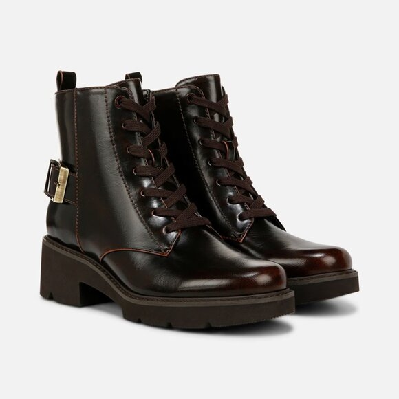 Naturalizer Cabaret Dark Brown Faux Leather Lace Up Ankle Bootie. 9.5 - Picture 1 of 12